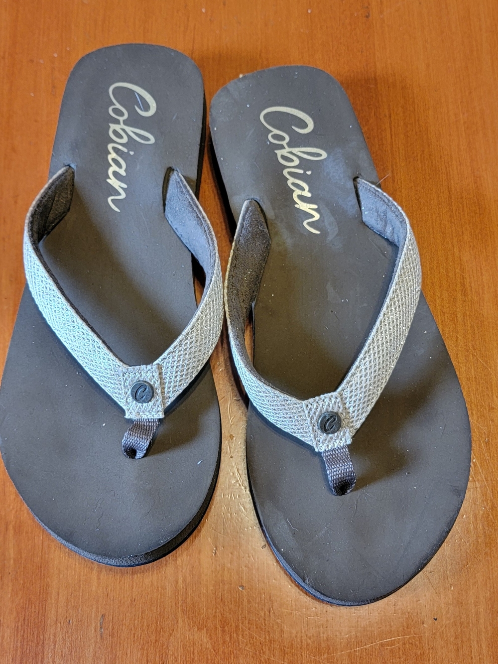 Cobian Gray and Black Flip Flop Sandals